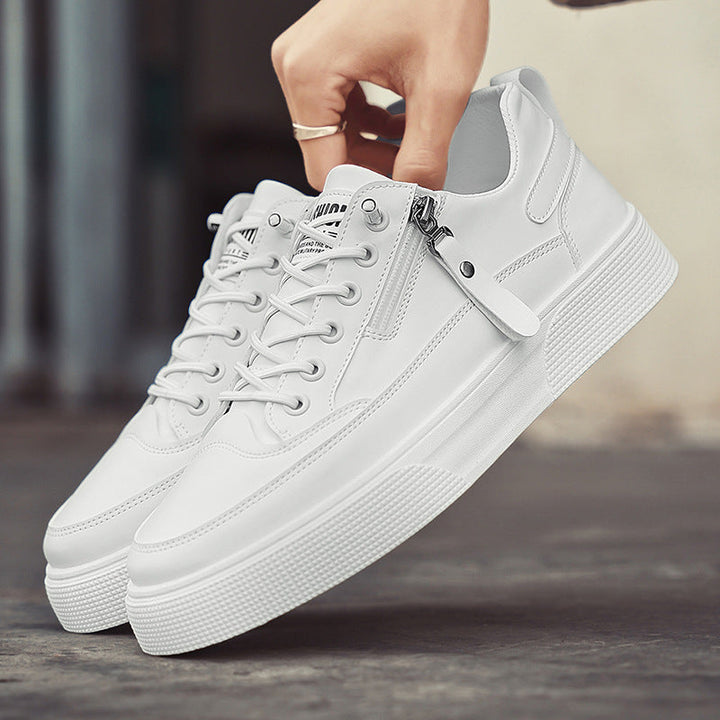 Practical men's everyday shoes, combining comfortable design with a side zip and lace-up for easy wear.