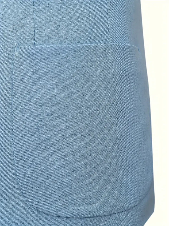 Professional men's business suit, flat collar, single-breasted. Ideal office attire or formal work event wear.