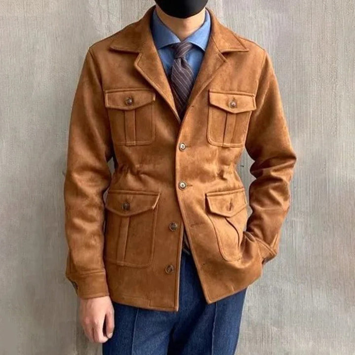Men's four-pocket hunting jacket for outdoor adventures. Durable field jacket, perfect for fall layering.