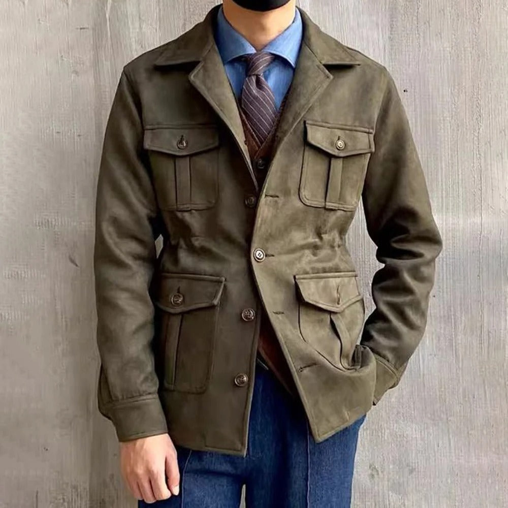 Men's adventure-ready four-pocket hunting jacket. Versatile casual outerwear, great for field or everyday use.
