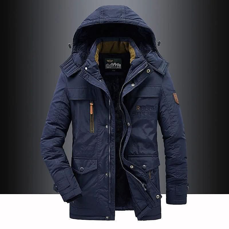 Heavy-duty men's cold weather coat, featuring ultimate warmth and a durable, insulated design.