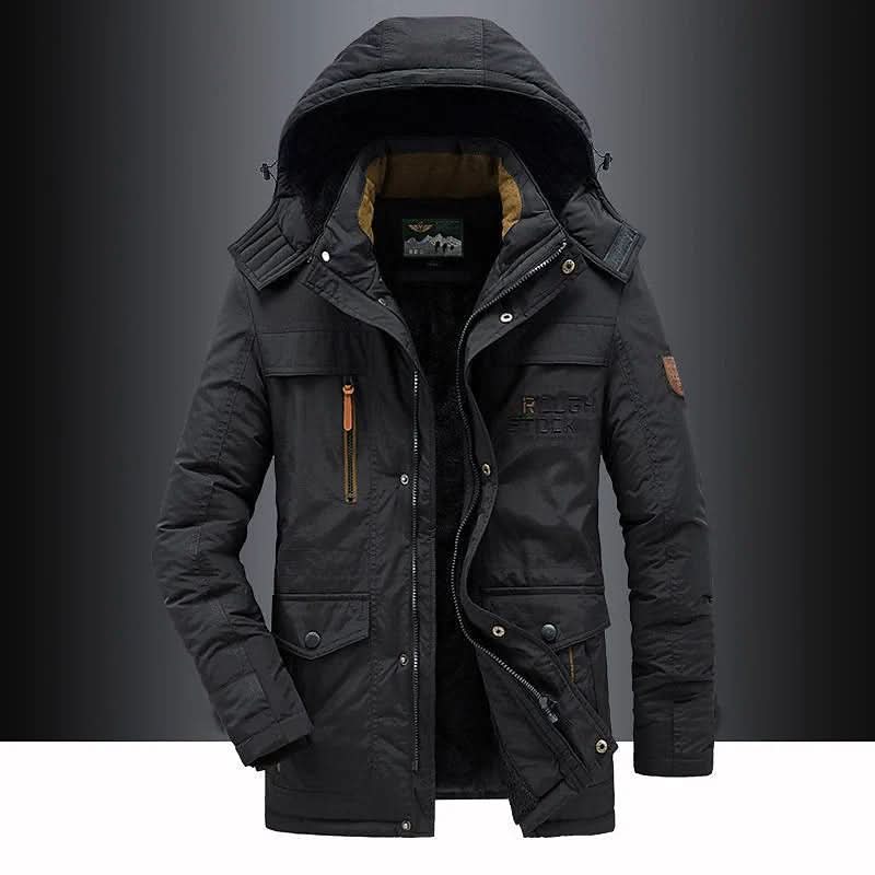 Men's hooded winter parka, providing ultimate protection against wind and extreme cold.