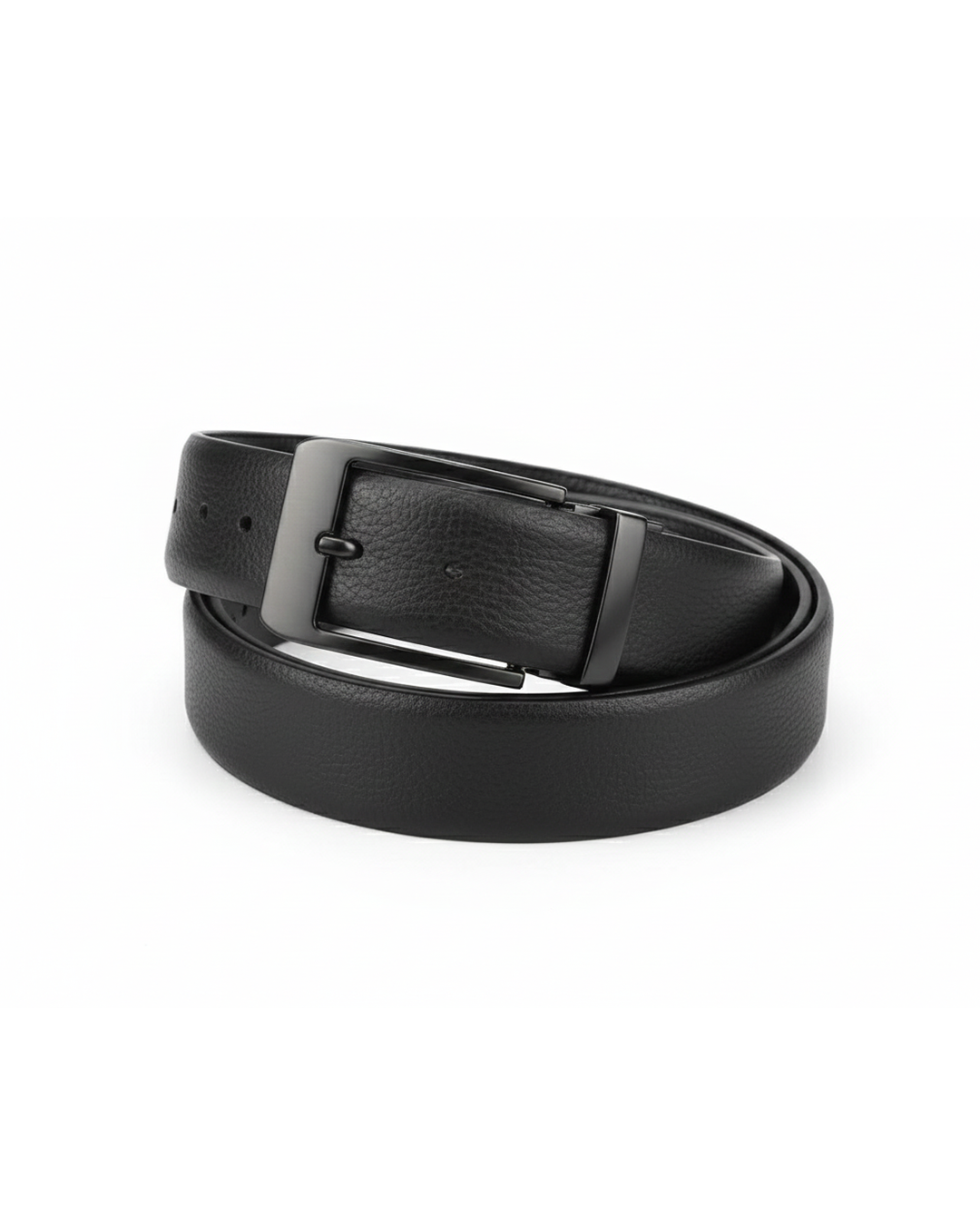 Men's genuine cowhide leather belt with polished silver buckle. Durable & stylish men's accessory for formal or casual wear.