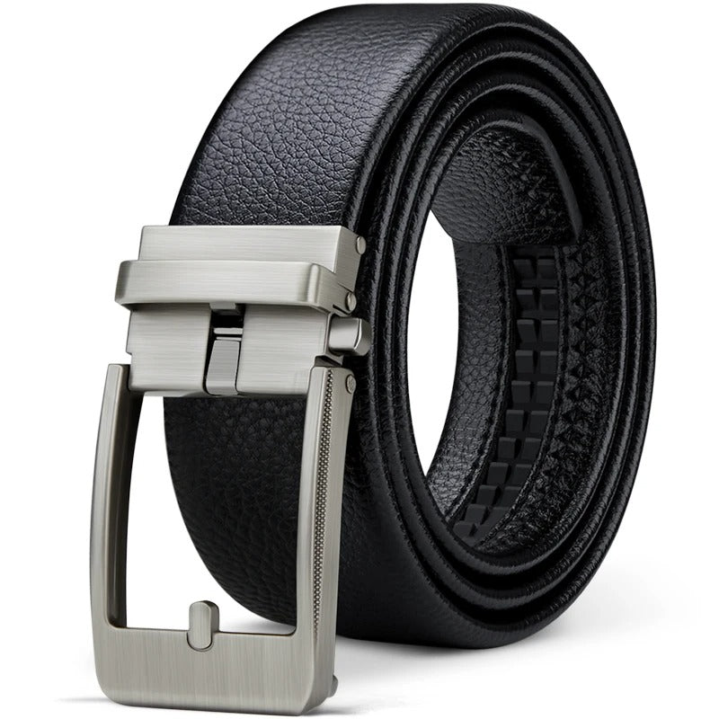Premium genuine cowhide leather belt for men, featuring a polished buckle. A perfect blend of durability & sophistication.
