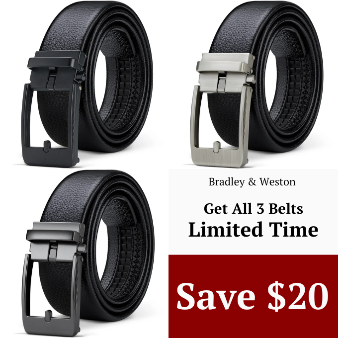 Men's durable genuine leather cowhide belt with a polished buckle. Stylish & versatile for all outfits, formal or casual.