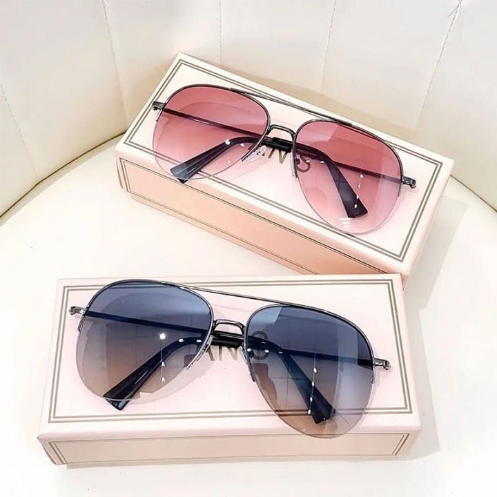 Men's gradient aviator sunglasses, UV400 protection, anti-glare, stylish eyewear.