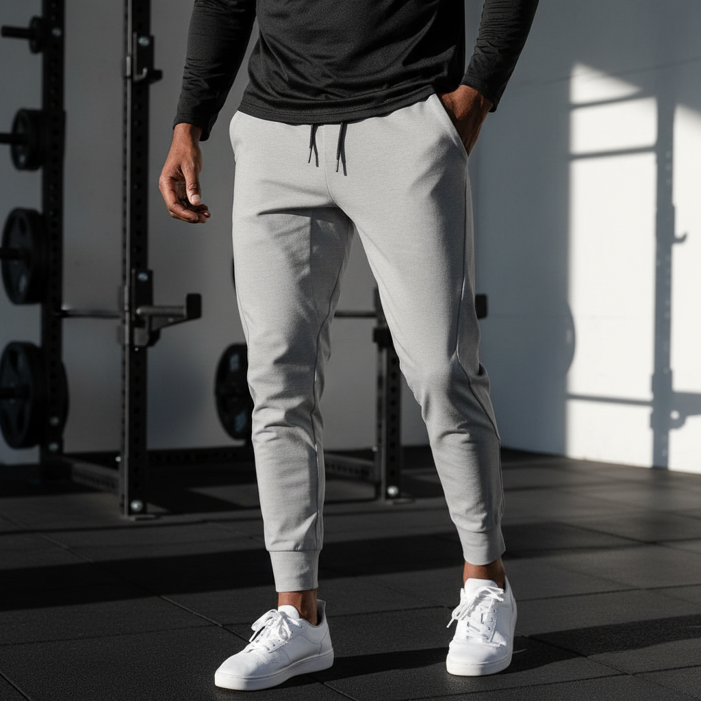 Stylish Terrence black men's athletic joggers, ideal casual pants for workouts or everyday wear.
