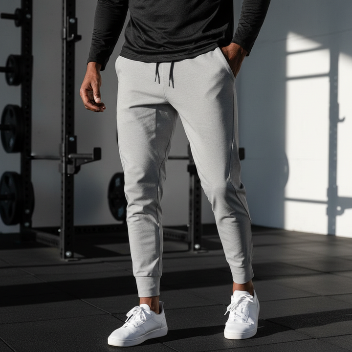 Stylish Terrence black men's athletic joggers, ideal casual pants for workouts or everyday wear.