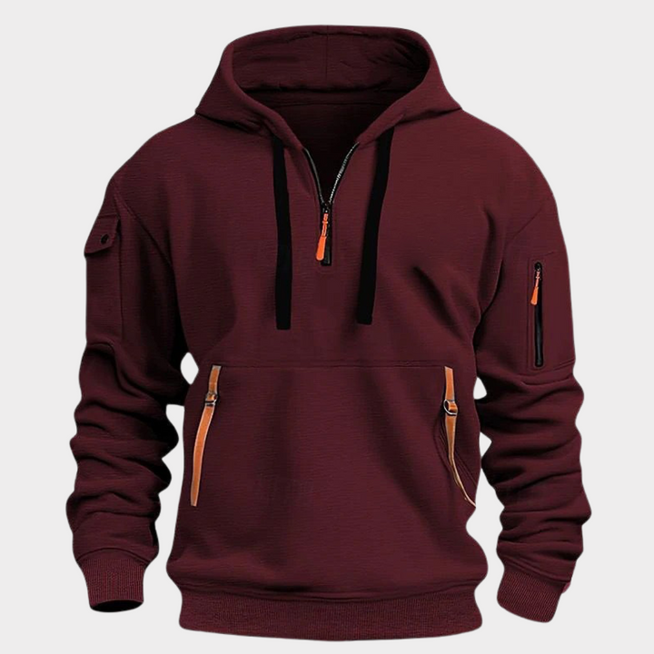Men's Half-Zip Urban Hoodie, a versatile and comfortable casual top.