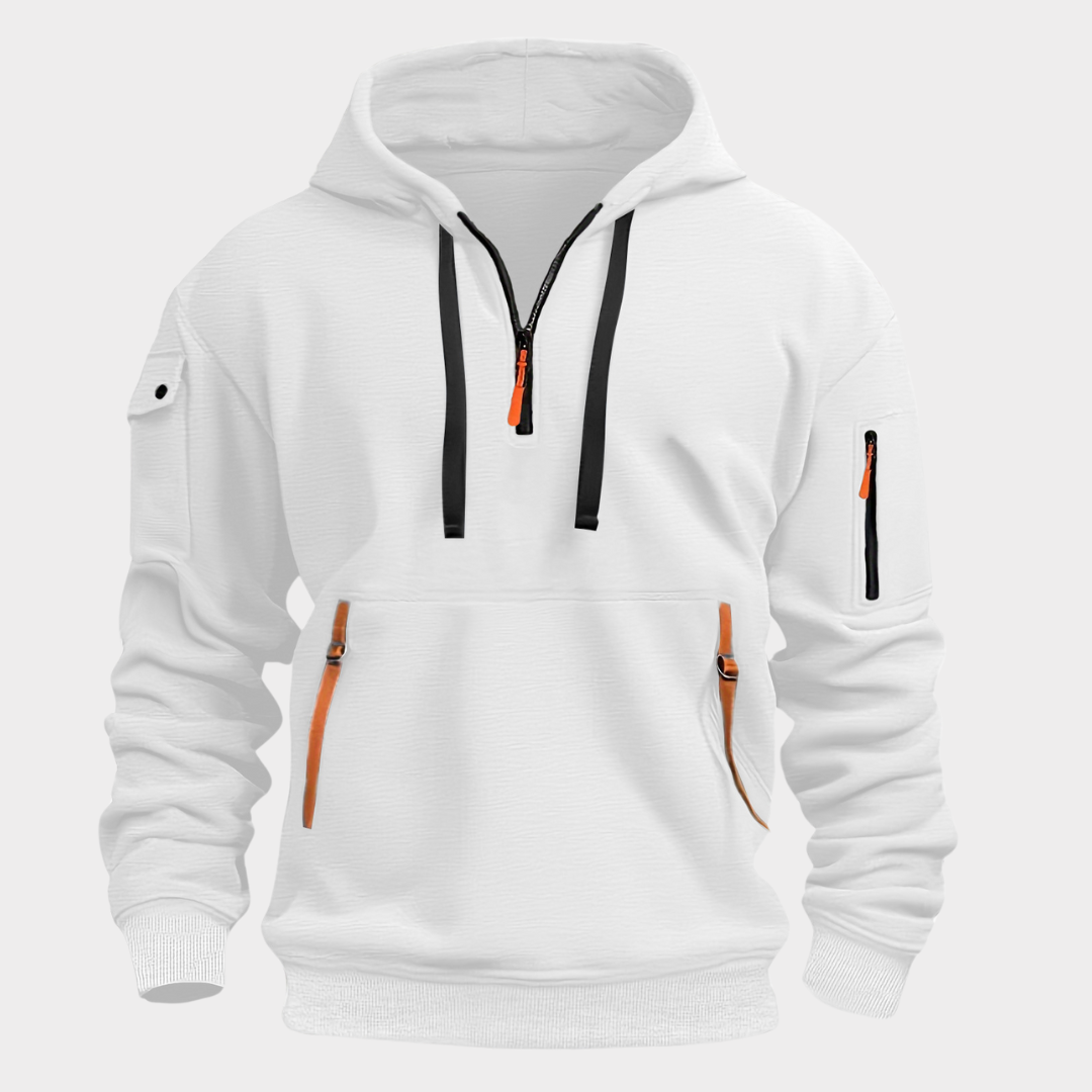 Diego men's half-zip pullover, urban style with athletic appeal.