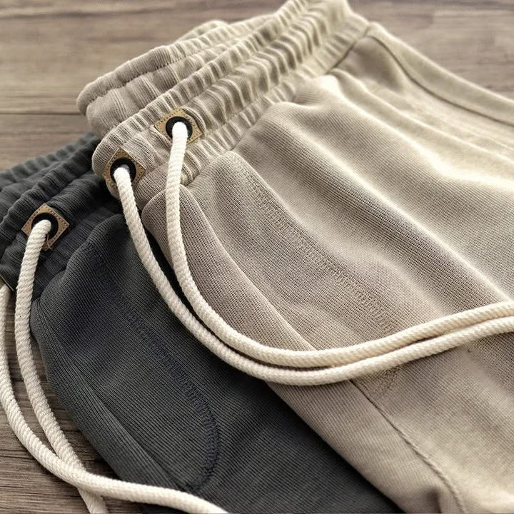Khaki Men's Harlan relaxed fit athletic shorts, ideal for everyday wear, offering both comfort and a stylish look.