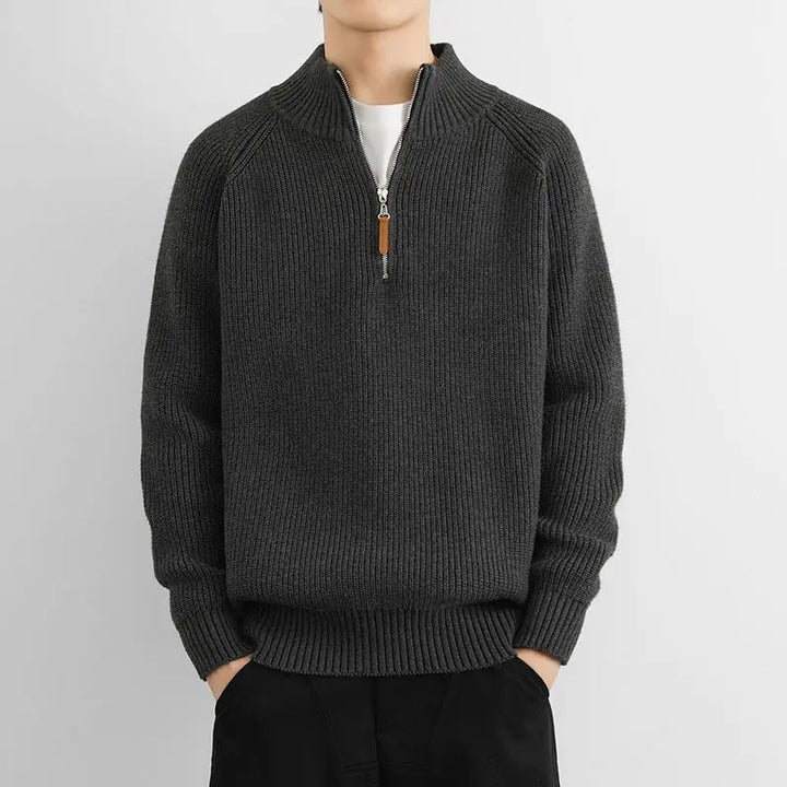 Heritage men's half-zip sweater, stylish long sleeve pullover for a sophisticated casual look.
