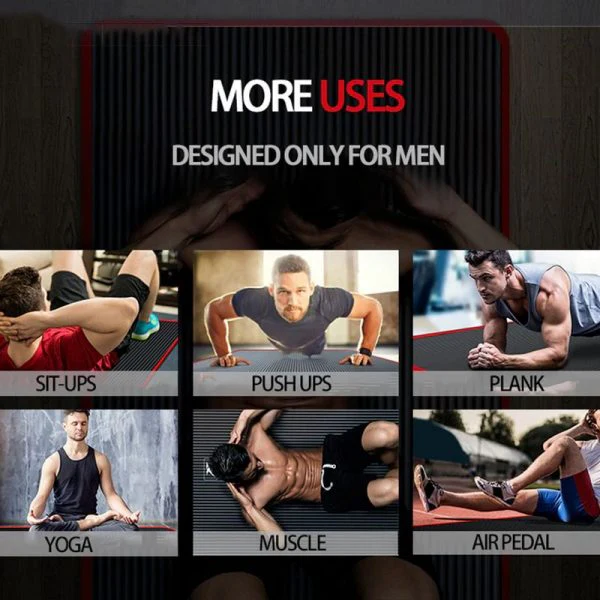 Men's gym exercise mat for strength training & home workouts. High-density, non-slip comfort.