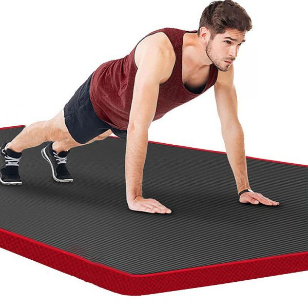 Men's high-density non-slip exercise mat for yoga & gym workouts. Durable fitness mat for home use.
