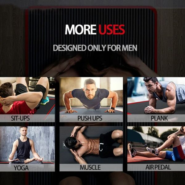Men's extra thick non-slip exercise mat, high-density for joint protection during yoga & gym workouts at home.