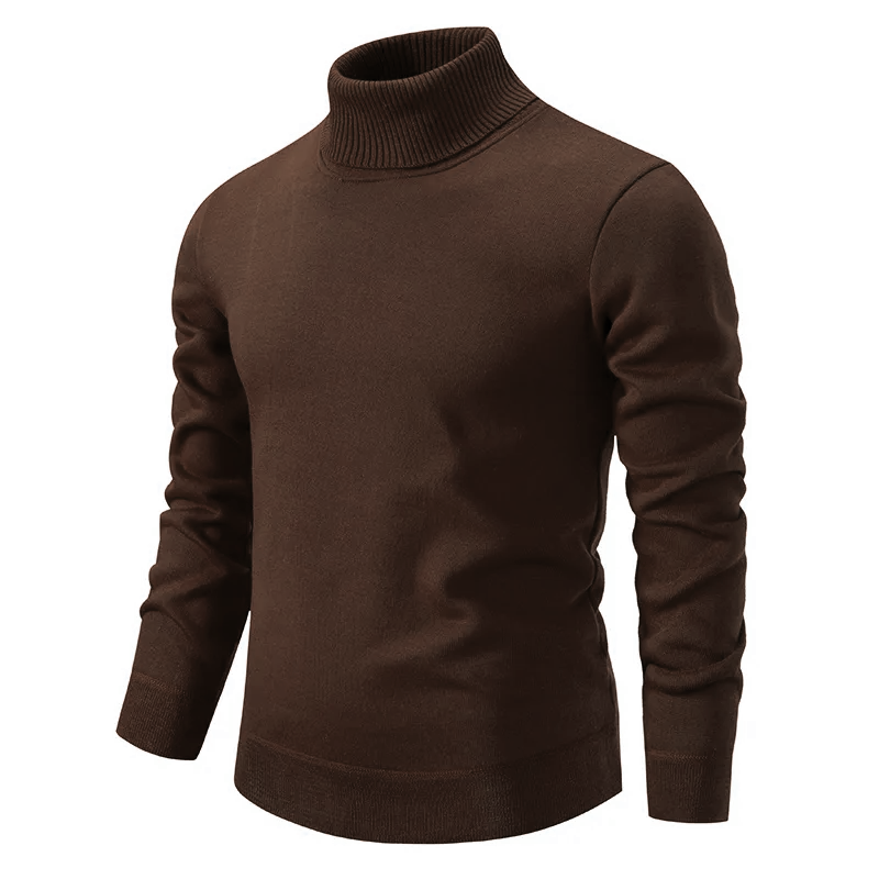 Premium men's high-neck knitwear, a cozy long-sleeve sweater for autumn & winter fashion.