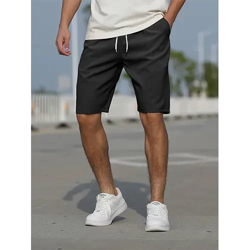 Comfortable men's relaxed-fit high-rise shorts, perfect for summer casual wear, beach or lounging.