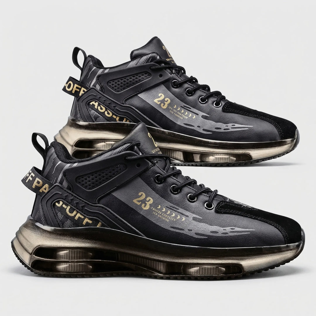 Fashionable men's high-top lace-up sneakers, Carlos, combining modern street style with essential orthopedic support.
