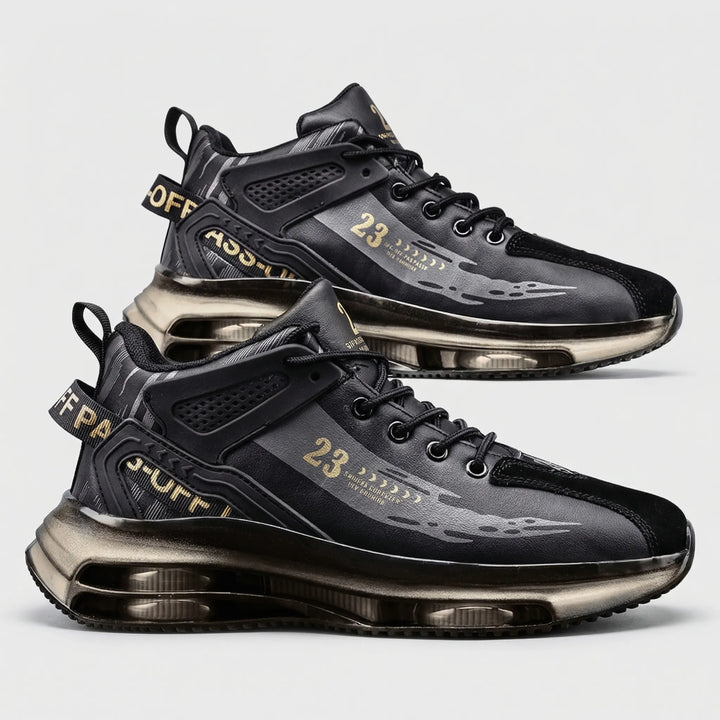 Fashionable men's high-top lace-up sneakers, Carlos, combining modern street style with essential orthopedic support.