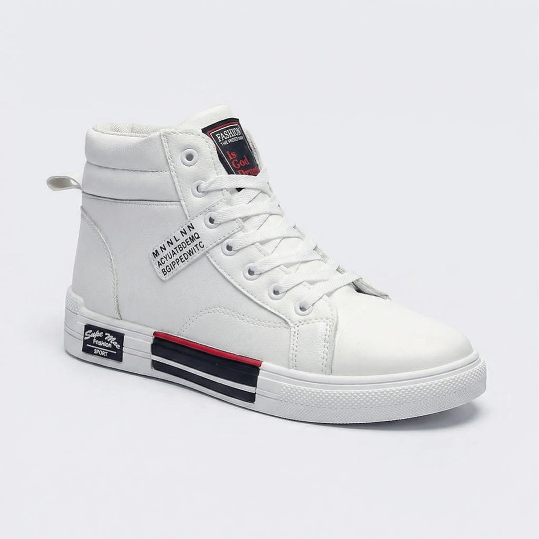 Lace-up men's high-top sneakers, offering versatile style for casual outfits & comfortable daily wear. Men's footwear.