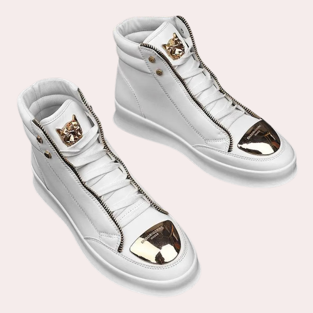 Stylish men's high-top sneakers offer ultimate comfort. Versatile casual athletic shoes for urban style.