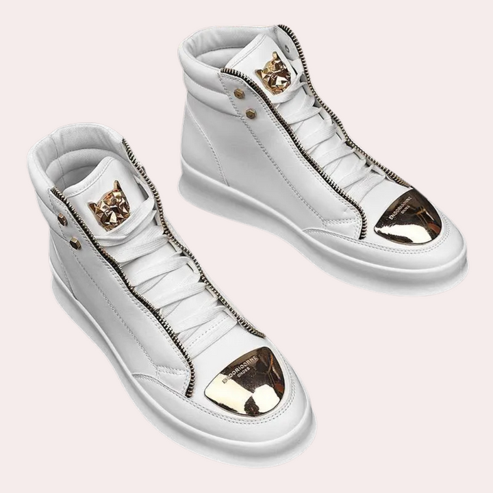 Stylish men's high-top sneakers offer ultimate comfort. Versatile casual athletic shoes for urban style.