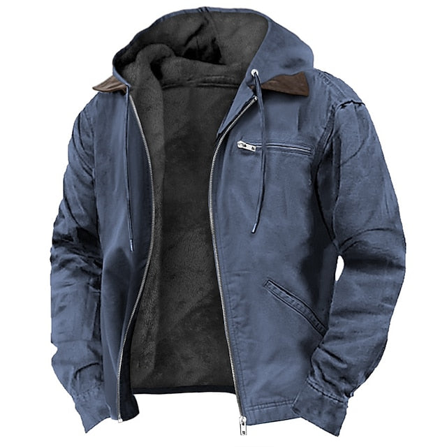 Durable men's hooded jacket for fall/spring. Provides weather protection, great light outdoor outerwear.