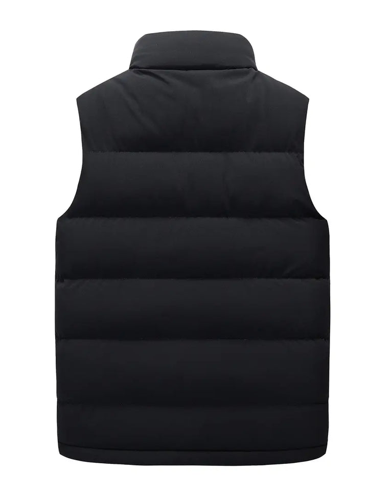 Casual men's winter vest for layering, ideal for cold weather comfort.