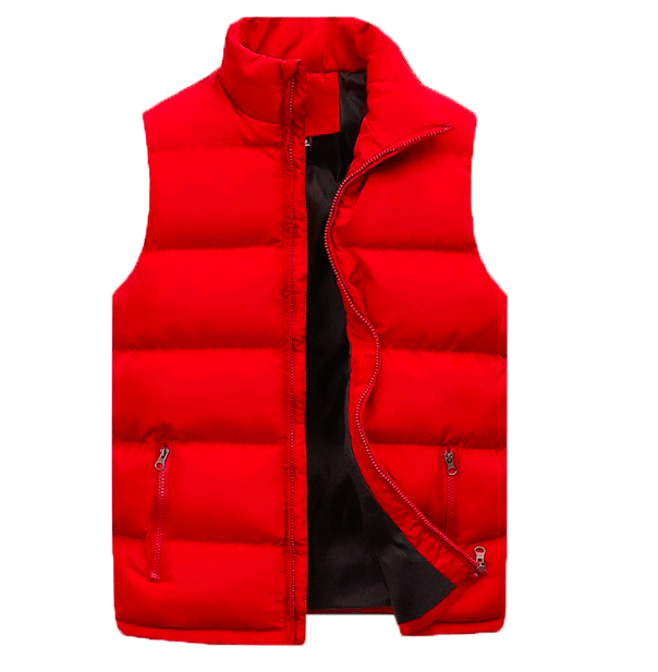Men's padded insulated gilet with zipper, a warm and comfortable casual winter vest.