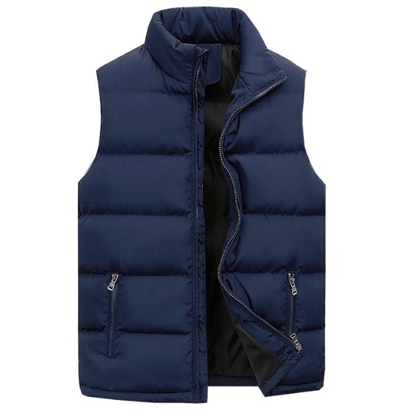 Smart casual men's gilet, an insulated outerwear vest perfect for cold weather layering.