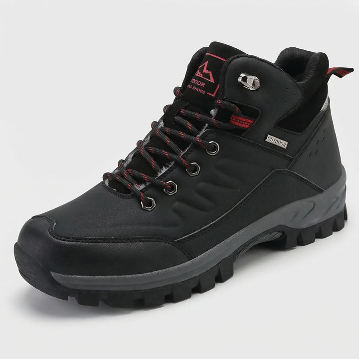 Men's durable insulated outdoor boots, high-top design for cold weather hiking and winter adventures.