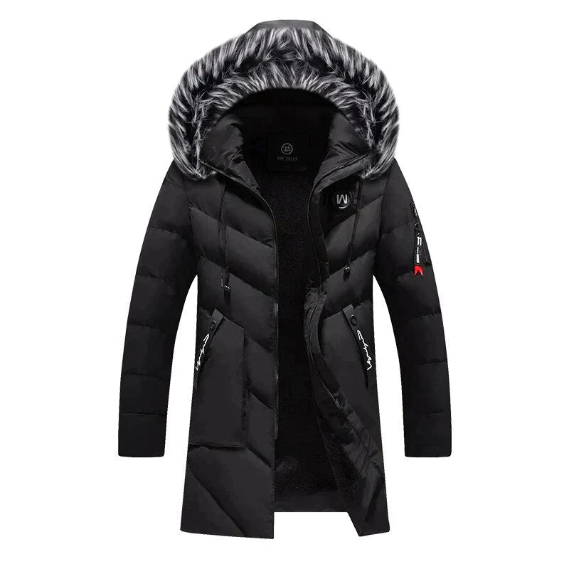 High-performance men's hooded winter parka, insulated for superior warmth & weather resistance in extreme cold.