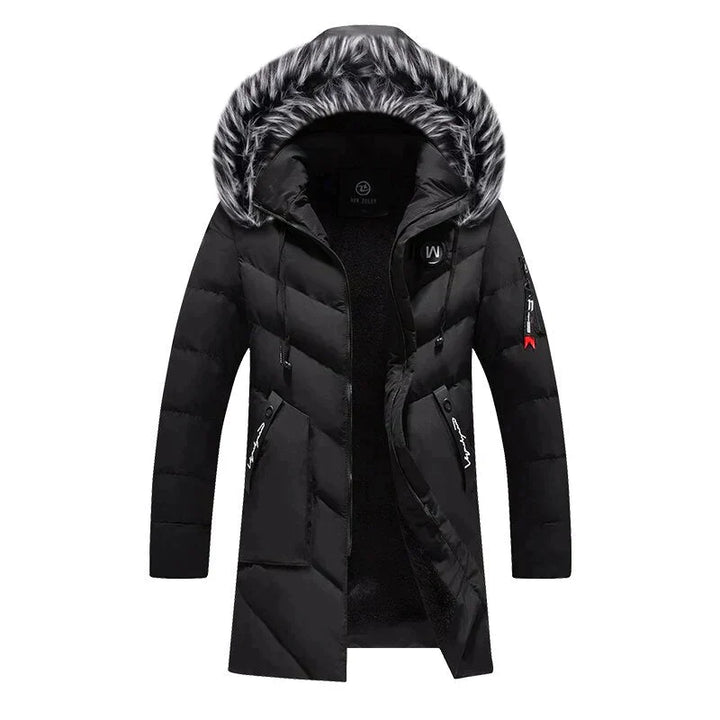 High-performance men's hooded winter parka, insulated for superior warmth & weather resistance in extreme cold.