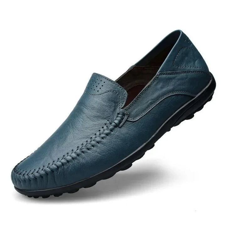 Men's Italian style loafers, classic design. Comfortable slip-on shoes for dress or casual wear. All-day comfort.