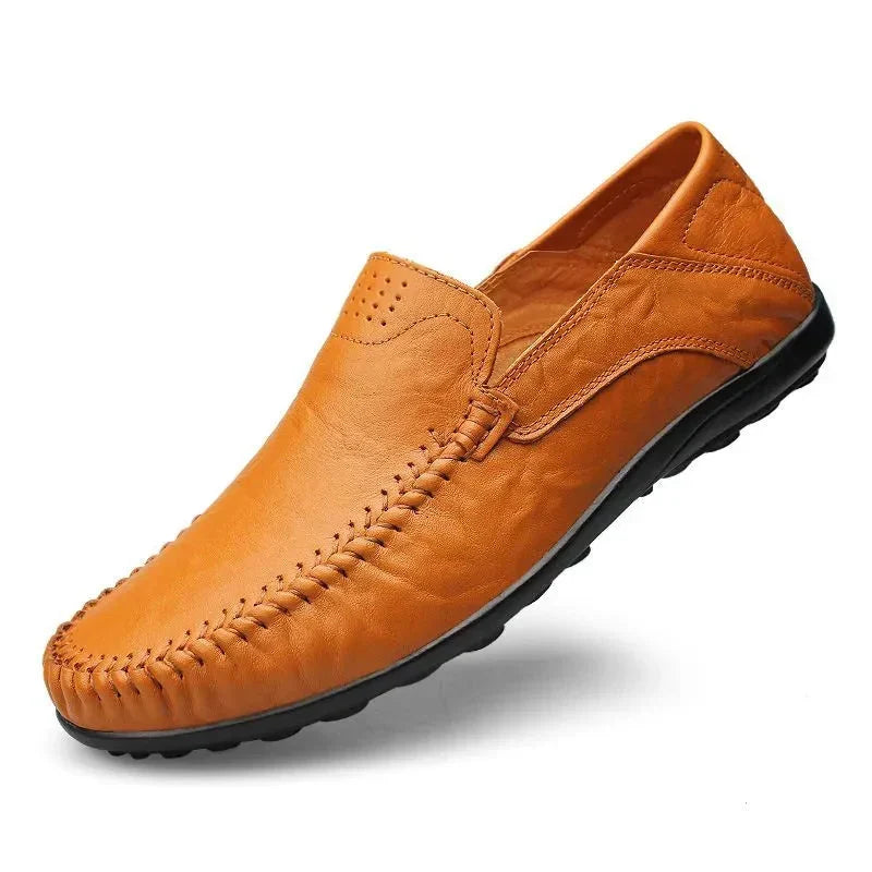 Luxurious men's Italian style loafers with cushioned sole. Comfortable, classic slip-on dress & casual footwear.