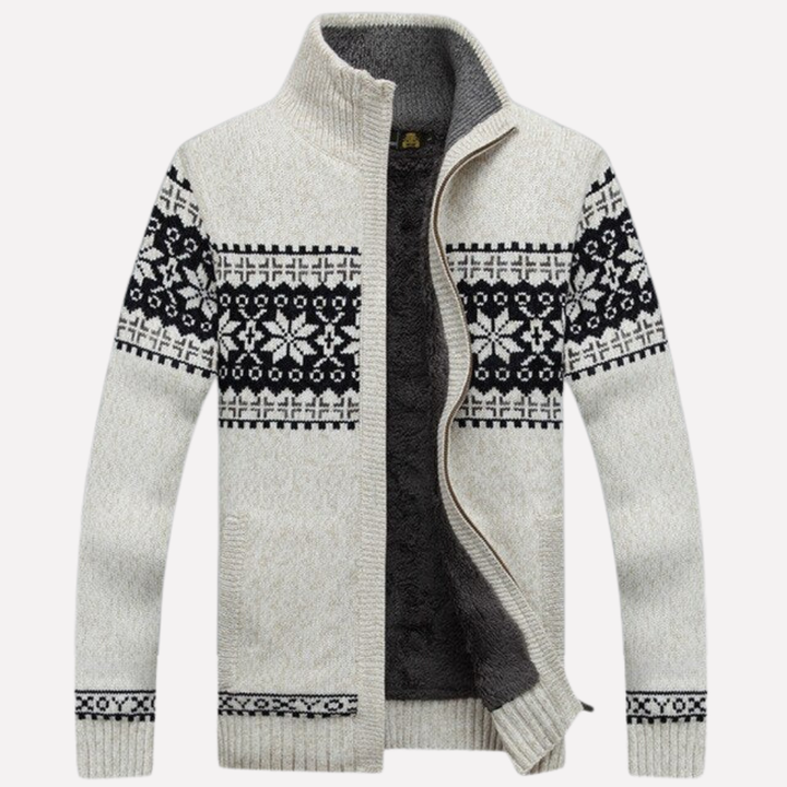 Cozy men's knitted winter cardigan, ideal casual outerwear. Warm, relaxed fit for fall & winter fashion.