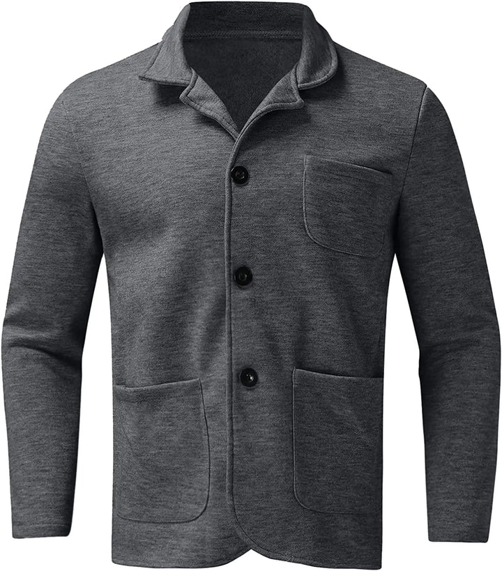 Man wearing the Josua lightly structured men's blazer with a shirt.