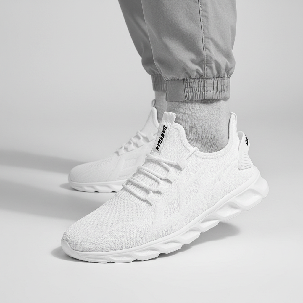 Cushioned men's performance sneakers, Jake, designed for lightweight comfort & active wear.