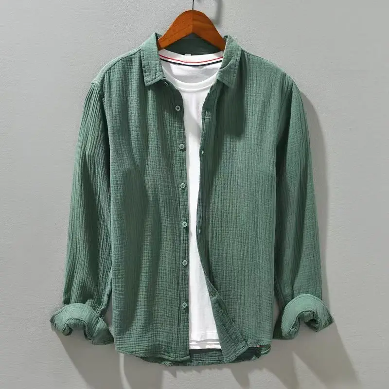 Men's lightweight breathable casual button-up shirt with chest pocket, perfect for summer fashion.