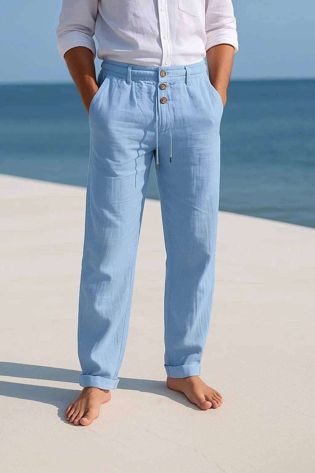 Breathable men's casual chino pants, ideal for warm weather, designed for ultimate comfort and versatility.