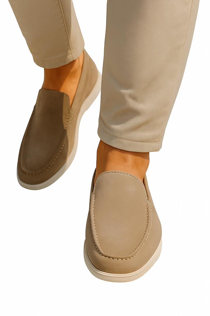 Versatile men's slip-on loafers, ideal for summer, spring fashion, and smart-casual outfits. Comfortable everyday footwear.