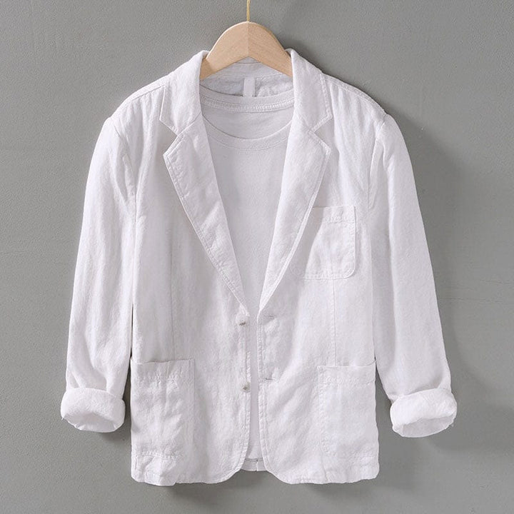 Modern men's lightweight casual blazer in a breathable fabric, offering an unstructured fit for a relaxed, smart look.