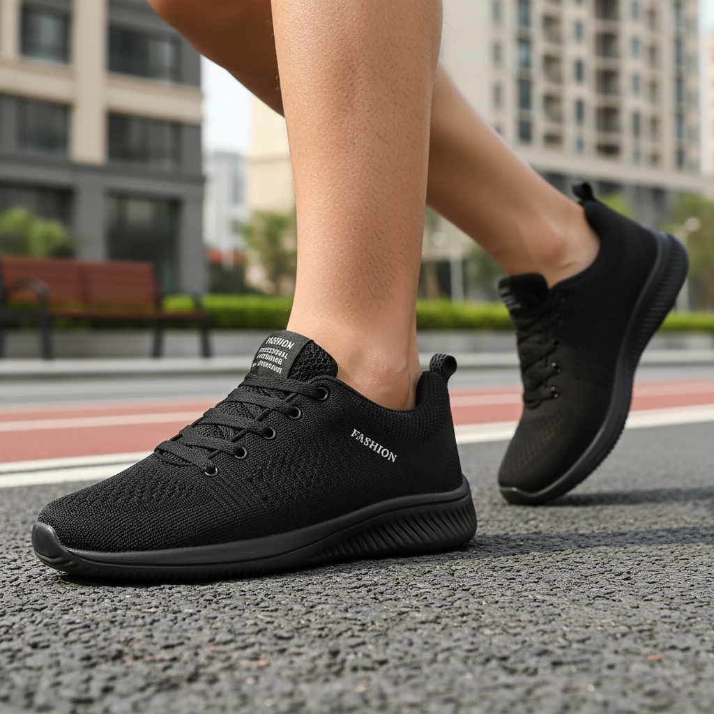 Men's lightweight knit running shoes for everyday comfort & performance.