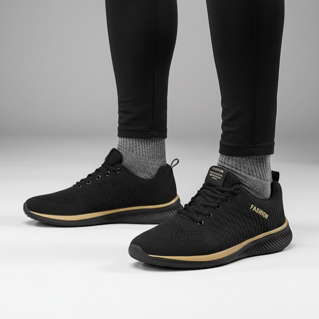 Lightweight men's athletic footwear, featuring a breathable knit upper & durable sole for ultimate comfort.