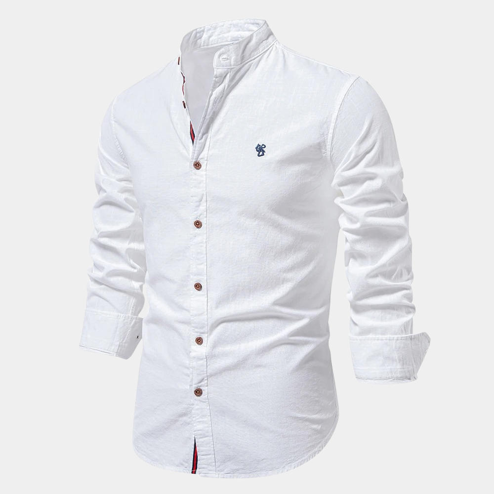 Versatile men's summer shirt, long sleeve & breathable for warm weather. Button-down style, perfect for day to night.