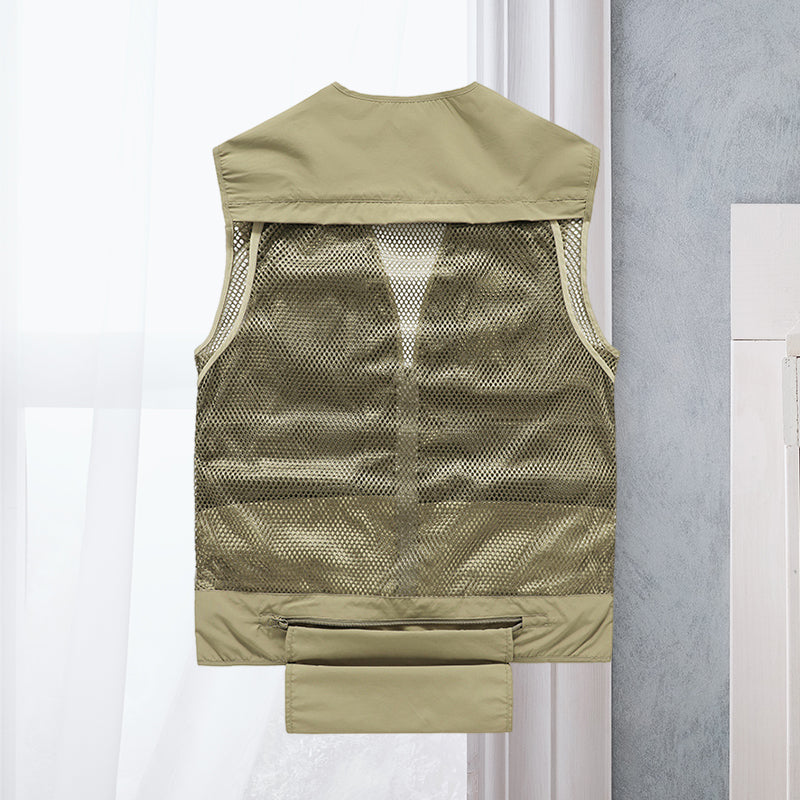 Versatile men's outdoor vest, lightweight and breathable, perfect for hiking, fishing, and travel.