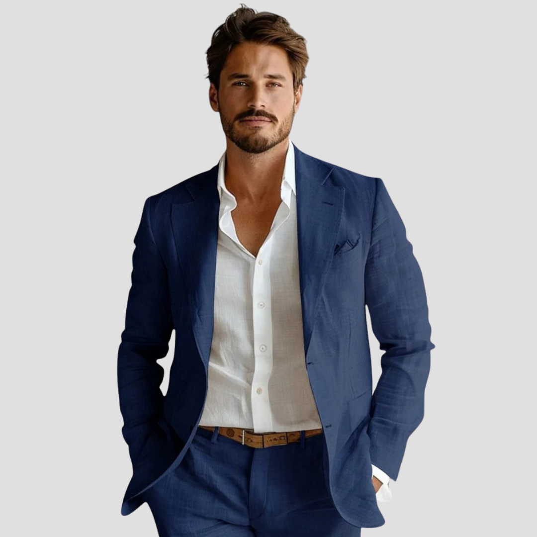Stylish men's summer blazer, ideal lightweight jacket for modern smart casual fashion.