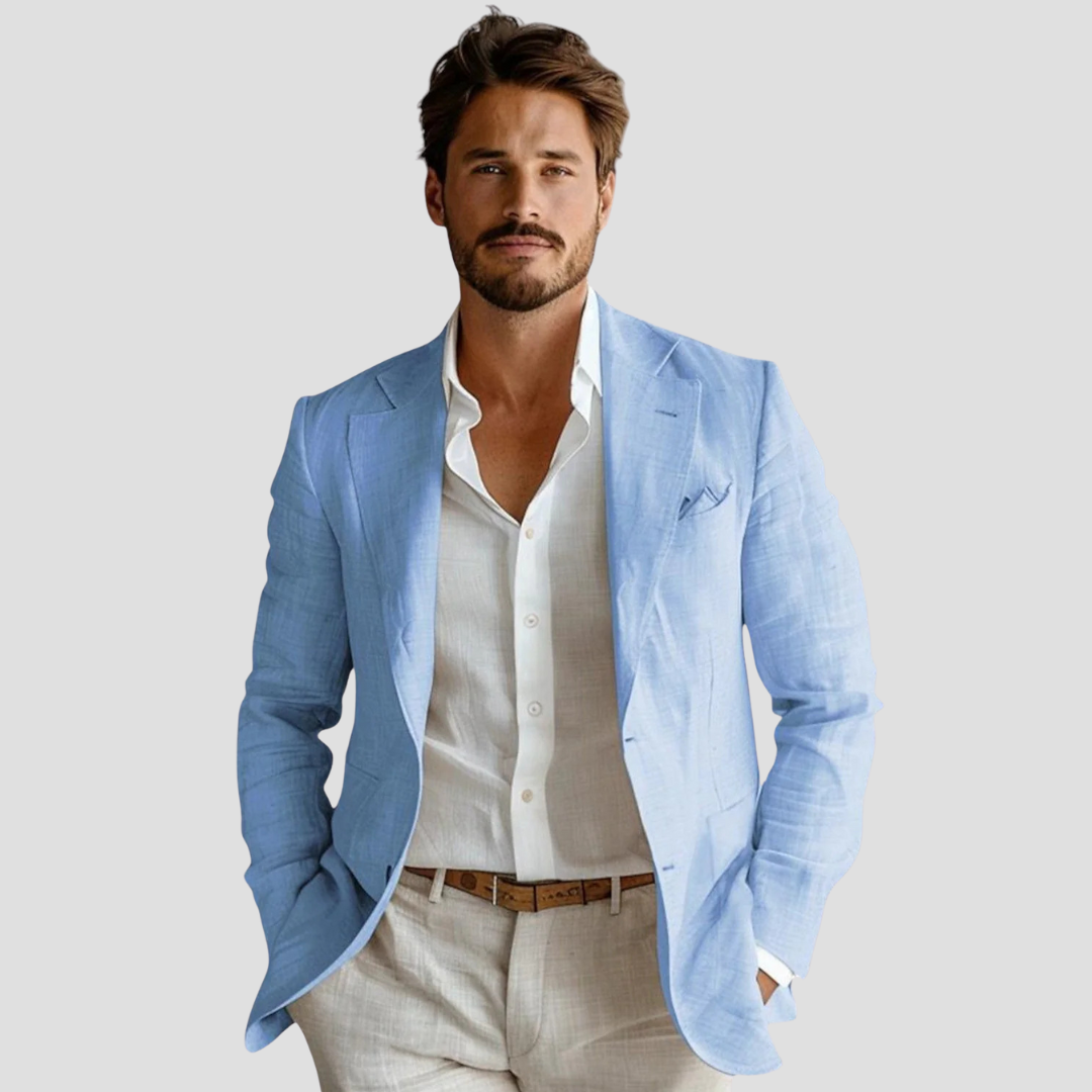 Versatile men's summer blazer for elegant style, a lightweight jacket for smart casual & formal occasions.