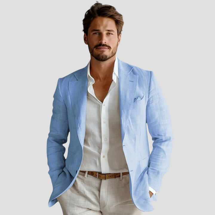 Versatile men's summer blazer for elegant style, a lightweight jacket for smart casual & formal occasions.
