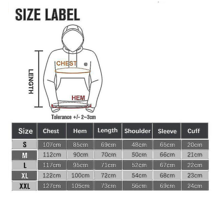 Stylish men's heated sweatshirt; lightweight, comfortable, and USB electric for warmth in winter outdoor activities.